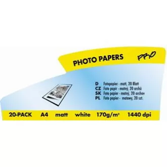 Logo 16668, Fotopapier, matt, weiß, A4, 170 g/m2, 1440dpi, 20 Stück, Inkjet Logo 16668, Fotopapier, matt, weiß, A4, 170 g/m2, 1440dpi, 20 Stück, Inkjet