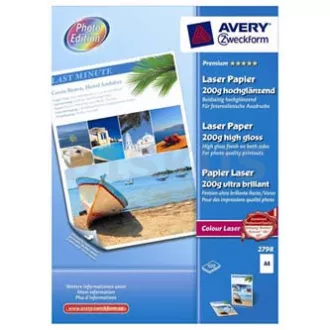 Avery Zweckform Premium Laserpapier, 2798, Fotopapier, hochglänzend, weiß, A4, 200 g/m2, 100 Stück, Laser Avery Zweckform Premium Laserpapier, 2798, Fotopapier, hochglänzend, weiß, A4, 200 g/m2, 100 Stück, Laser