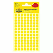 Avery Zweckform Etiketten 8mm, gelb, 104 Etiketten, Marker, 4er-Pack, 3013, für Handschrift