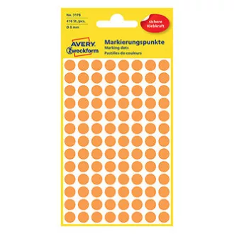 Avery Zweckform Etiketten 8mm, neon orange, 104 Etiketten, Marker, 4er-Pack, 3178, für Handschrift Avery Zweckform Etiketten 8mm, neon orange, 104 Etiketten, Marker, 4er-Pack, 3178, für Handschrift