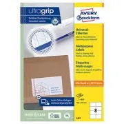 Avery Zweckform Etiketten 105 mm x 74 mm, A4, weiß, 8 Etiketten, Verpackungseinheit: 100 Stück, 3427, für Laser- und Tintenstrahldrucker sowie Kopierer