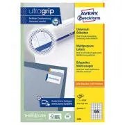Avery Zweckform Etiketten 38 x 21,2 mm, A4, weiß, 65 Etiketten, 100er-Pack, 3666, für Laser- und Tintenstrahldrucker, Kopierer