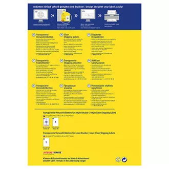 Avery Zweckform Etiketten 210mm x 297mm, A4, transparent, transparent, 1 Etikett, für Verpackungen, verpackt 25 Stück, J8567-25, für atramen Avery Zweckform Etiketten 210mm x 297mm, A4, transparent, transparent, 1 Etikett, für Verpackungen, verpackt 25 Stück, J8567-25, für atramen
