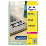 Avery Zweckform Etiketten 96mm x 50,8mm, A4, silber, 10 Etiketten, sehr haltbar, 20er-Pack, L6012-20, für Laserdrucker