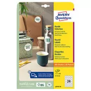 Avery Zweckform Etiketten 40mm, A4, weiß, 24 Etiketten, 10er-Pack, L3415-10, für Laser- und Tintenstrahldrucker, Kopierer