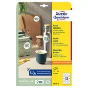 Avery Zweckform Etiketten 60mm, A4, weiß, 12 Etiketten, 10er-Pack, L3416-10, für Laser- und Tintenstrahldrucker, Kopierer