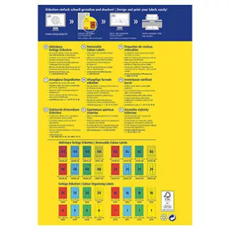 Avery Zweckform Etiketten 25,4mm x 10mm, A4, gelb, 189 Etiketten, mini, ablösbar, 20er Pack, L6037-20, für Laser und Inkjet