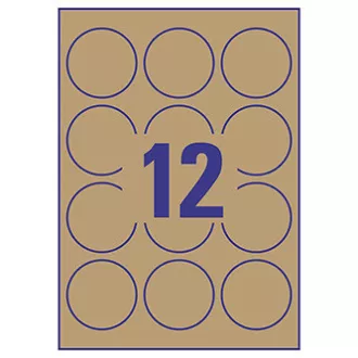 Avery Zweckform Etiketten 60mm, A4, naturbraun, 12 Etiketten, 25er-Pack, L7106-25, für Laser- und Inkjetdrucker, ko Avery Zweckform Etiketten 60mm, A4, naturbraun, 12 Etiketten, 25er-Pack, L7106-25, für Laser- und Inkjetdrucker, ko