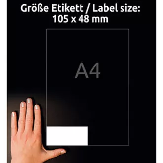 Avery Zweckform-Etiketten 105mm x 48mm, A4, weiß, 12 Etiketten, stark klebend, 20er-Pack, L7875-20, für Laser und Atram