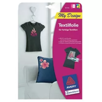 Avery Zweckform Bügelpapier, für dunkle T-Shirts, weiß, A4, 4 Blatt, für Tintenstrahldrucker, O Avery Zweckform Bügelpapier, für dunkle T-Shirts, weiß, A4, 4 Blatt, für Tintenstrahldrucker, O