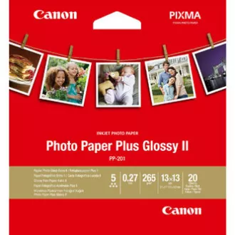 Canon Fotopapier Plus Glossy II, PP-201, Fotopapier, glänzend, 2311B060, weiß, 13x13cm, 5x5 Canon Fotopapier Plus Glossy II, PP-201, Fotopapier, glänzend, 2311B060, weiß, 13x13cm, 5x5