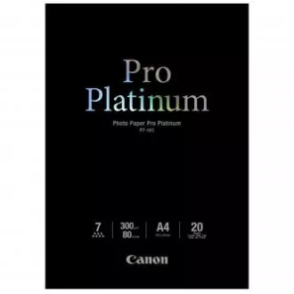 Canon Fotopapier Pro Platinum, PT-101 A4, Fotopapier, glänzend, 2768B016, weiß, A4, 300 g/m2, 20 Stück, Inkjet Canon Fotopapier Pro Platinum, PT-101 A4, Fotopapier, glänzend, 2768B016, weiß, A4, 300 g/m2, 20 Stück, Inkjet