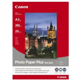 Canon Fotopapier Plus Halbglänzend, SG-201 A3, Fotopapier, halbglänzend, satiniert Typ 1686B026, weiß, A3, 260 g/m2, 20 Stück, atramen Canon Fotopapier Plus Halbglänzend, SG-201 A3, Fotopapier, halbglänzend, satiniert Typ 1686B026, weiß, A3, 260 g/m2, 20 Stück, atramen