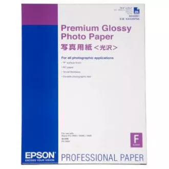 Epson Premium Glossy Photo Paper, C13S042091, Fotopapier, glänzend, weiß, Stylus Photo 890, 895, 1270, 2100, A2, 255 g/m2, 25 Stück,