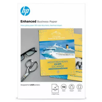 HP Enhanced Business Glossy Laser Photo Paper, CG965A, Fotopapier, glänzend, weiß, A4, 150 g/m2, 150 Stück, Laser, beidseitiger Druck HP Enhanced Business Glossy Laser Photo Paper, CG965A, Fotopapier, glänzend, weiß, A4, 150 g/m2, 150 Stück, Laser, beidseitiger Druck