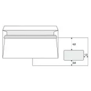 Selbstklebender Briefumschlag, 110 x 220 mm, weiß, postalisch, mit DL-Fenster, 1000 Stk.