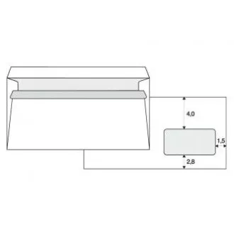 Selbstklebender Briefumschlag, 110 x 220 mm, weiß, postalisch, mit DL-Fenster, 1000 Stk. Selbstklebender Briefumschlag, 110 x 220 mm, weiß, postalisch, mit DL-Fenster, 1000 Stk.