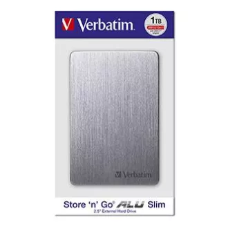Verbatim Externe Festplatte, Store,n,Go ALU Slim, 2,5", USB 3.0, 1TB, 53662, Space Grau
