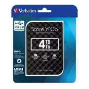 Verbatim Externe Festplatte, Store N Go, 2,5", USB 3.0 (3.2 Gen 1), 4TB, 53223, Schwarz