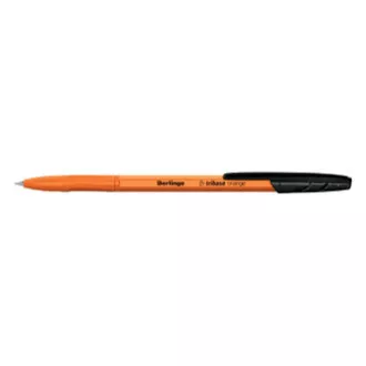 Berlingo, Kugelschreiber, schwarz, 50 Stück, 0,7 mm, Tribase Orange