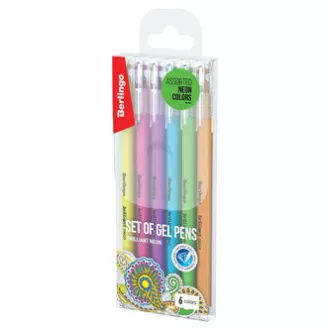 Berlingo, Gelroller, Farbe, Set 6 Stück, 0,8mm, Brilliant Neon Berlingo, Gelroller, Farbe, Set 6 Stück, 0,8mm, Brilliant Neon