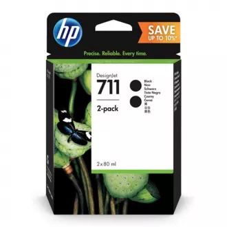 HP 711 (P2V31A) - Tintenpatrone, black (schwarz) 2stk HP 711 (P2V31A) - Tintenpatrone, black (schwarz) 2stk