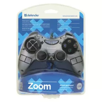 Defender Zoom Gamepad, 10tb., USB, grau, vibrierend, Windows XP/VISTA/7/8/10