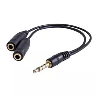 Audio-Reduktion, Klinke (3.5mm) Stecker 4-polig - 2x Klinke (3.5mm) Buchse, 0.2 m, Stereo, schwarz Audio-Reduktion, Klinke (3.5mm) Stecker 4-polig - 2x Klinke (3.5mm) Buchse, 0.2 m, Stereo, schwarz