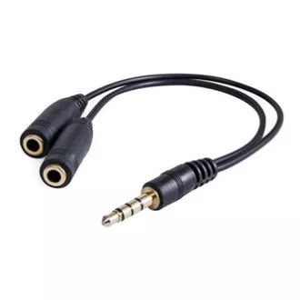 Audio-Reduzierer, Klinke (3.5mm) Stecker 4-polig - 2x Klinke (3.5mm) Buchse, 0.2 m, Stereo, schwarz, Logo-Blister Audio-Reduzierer, Klinke (3.5mm) Stecker 4-polig - 2x Klinke (3.5mm) Buchse, 0.2 m, Stereo, schwarz, Logo-Blister
