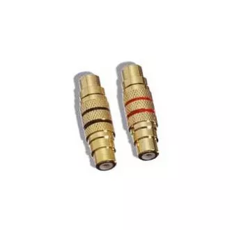 Audio-Steckverbinder, CINCH-Buchse - CINCH-Buchse, mono, silber, Logo