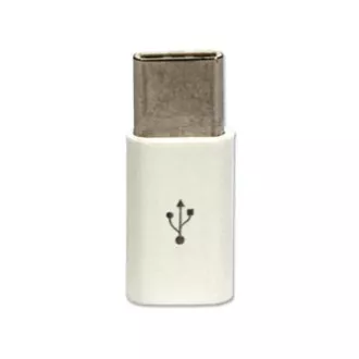 USB-Reduzierer, (2.0), USB-C-Stecker - microUSB-Buchse, weiß