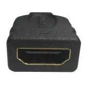 Video-Reduktion, micro HDMI Stecker - HDMI Buchse, schwarz, Logo vergoldete Stecker