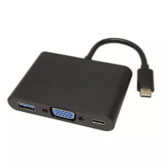 USB/Video Konverter HUB, DP Alt Mode, USB C Stecker - VGA (D-Sub) Buchse USB C Buchse (PD) USB A Stecker, schwarz, Kunststoffbeutel 2560 USB/Video Konverter HUB, DP Alt Mode, USB C Stecker - VGA (D-Sub) Buchse USB C Buchse (PD) USB A Stecker, schwarz, Kunststoffbeutel 2560