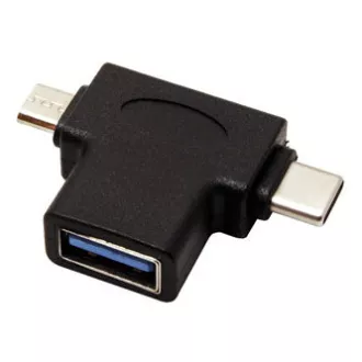 USB-Reduzierer, (2.0), USB A-Buchse - microUSB-Stecker USB C-Stecker, schwarz, Kunststoffbeutel OTG USB-Reduzierer, (2.0), USB A-Buchse - microUSB-Stecker USB C-Stecker, schwarz, Kunststoffbeutel OTG