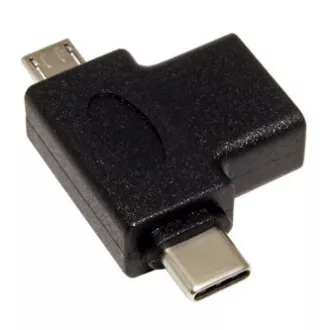 USB-Reduzierer, (2.0), USB A-Buchse - microUSB-Stecker USB C-Stecker, schwarz, Kunststoffbeutel OTG USB-Reduzierer, (2.0), USB A-Buchse - microUSB-Stecker USB C-Stecker, schwarz, Kunststoffbeutel OTG