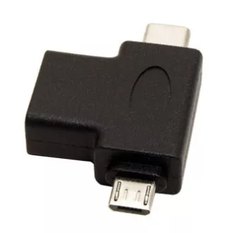 USB-Reduzierer, (2.0), USB A-Buchse - microUSB-Stecker USB C-Stecker, schwarz, Kunststoffbeutel OTG USB-Reduzierer, (2.0), USB A-Buchse - microUSB-Stecker USB C-Stecker, schwarz, Kunststoffbeutel OTG