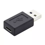 USB-Reduzierer, (3.0), USB A-Stecker - USB C-Buchse, schwarz, Kunststofftasche Kunststoff, 5 Gbps