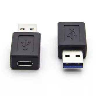 USB-Reduzierer, (3.0), USB A-Stecker - USB C-Buchse, schwarz, Kunststofftasche Kunststoff, 5 Gbps