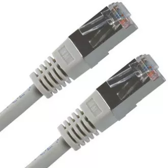 LAN-Kabel FTP-Patchkabel, Cat.5e, RJ45 Stecker - RJ45 Stecker, 0,5 m, geschirmt, grau, Economy
