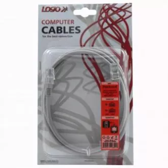 Netzwerk-LAN-Kabel UTP-Patchkabel, Cat.5e, RJ45 Stecker - RJ45 Stecker, 2 m, ungeschirmt, grau, Logo-Blister Netzwerk-LAN-Kabel UTP-Patchkabel, Cat.5e, RJ45 Stecker - RJ45 Stecker, 2 m, ungeschirmt, grau, Logo-Blister