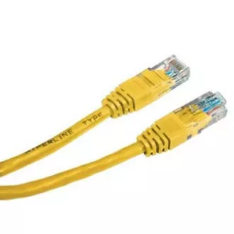 LAN-Netzwerkkabel UTP-Patchkabel, Cat.5e, RJ45-Stecker - RJ45-Stecker, 0,25 m, ungeschirmt, gelb, economy, SELL OUT