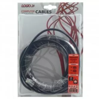 LAN-Kabel UTP-Patchkabel, Cat.5e, RJ45-Stecker - RJ45-Stecker, 10 m, ungeschirmt, grau, Logo-Blister