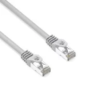 LAN-Kabel S/FTP-Patchcord, Kat.6a, RJ45-Stecker - RJ45-Stecker, 10 m, doppelt geschirmt, LSOH, grau, 10 Gbps, Economy