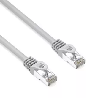 LAN-Kabel S/FTP-Patchcord, Kat.6a, RJ45-Stecker - RJ45-Stecker, 10 m, doppelt geschirmt, LSOH, grau, 10 Gbps, Economy