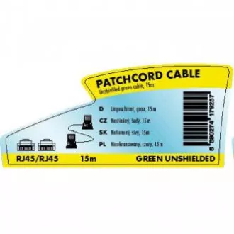 LAN-Netzwerkkabel UTP-Patchkabel, Cat.5e, RJ45-Stecker - RJ45-Stecker, 15 m, ungeschirmt, grau, Logo LOGO Tasche LAN-Netzwerkkabel UTP-Patchkabel, Cat.5e, RJ45-Stecker - RJ45-Stecker, 15 m, ungeschirmt, grau, Logo LOGO Tasche