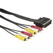 Videokabel SCART-Stecker - 6x CINCH-Stecker, 1,5m, schwarz