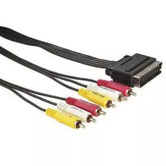 Videokabel SCART-Stecker - 6x CINCH-Stecker, 1,5m, schwarz Videokabel SCART-Stecker - 6x CINCH-Stecker, 1,5m, schwarz
