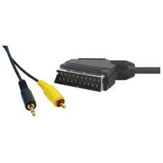 Audio-/Videokabel SCART-Stecker - CINCH-Stecker   Klinke (3,5 mm) Stecker, 1,5 m, schwarz