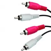 Audiokabel 2x CINCH Stecker - 2x CINCH Stecker, 1,5m, schwarz, Logo