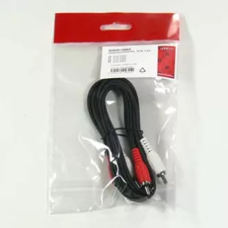 Audiokabel 2x CINCH Stecker - 2x CINCH Stecker, 1,5m, schwarz, Logo